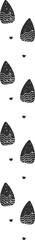 Poster - seamlessly repeating vertical pattern featuring stylized footprints intertwined with wavy lines, cre