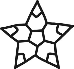 Poster - Hand drawn star featuring a honeycomb pattern within its silhouette, creating a distinctive and visually striking design element that enhances various artistic projects