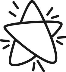 Poster - Simple, hand drawn star radiating light beams, symbolizing success, achievement, and positive feedback, perfect for various design projects