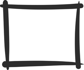 Poster - Simple, hand drawn black frame creates a rectangular border, providing a clean and minimalist design element on a white background, suitable for various graphic design applications