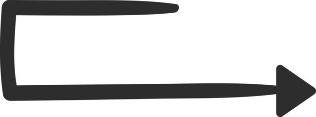 Poster - Rectangular arrow pointing right features thick black lines, serving as a clear symbol for direction, movement, and progress in various design contexts