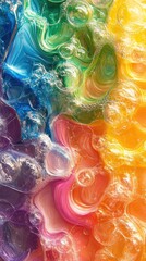 Poster - Colorful swirls and bubbles creating a psychedelic abstract background