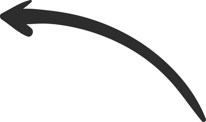 Poster - Curved, hand drawn arrow pointing left, serving as an effective symbol for indicating a previous page or suggesting a return action in navigation and user interface design
