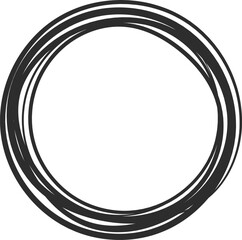 Poster - abstract circular shape made of several concentric irregular black lines creating a spiral effect, s