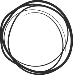 Poster - Multiple overlapping black lines creating a circular shape, perfect for emphasizing text or images while adding a hand drawn, artistic touch to any design