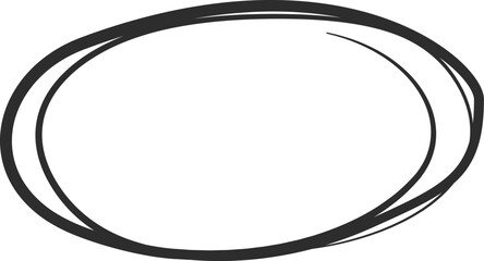Poster - hand drawn oval shape featuring double black lines creates a stylish frame for text or images, empha