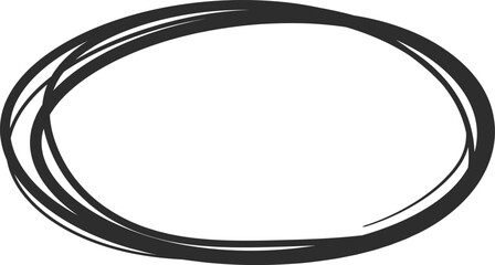 Poster - scribbling oval shape hand drawn with multiple overlapping lines creating a frame for text, logos, o