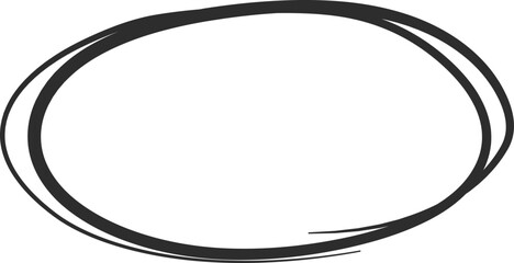 Poster - irregular black oval shape is drawn with a felt tip pen on a white background, creating a simple yet