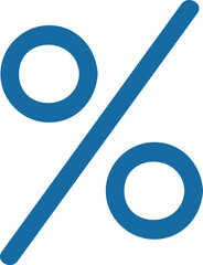 Poster - Large blue percentage symbol is isolated on a white background, representing concepts like discounts, interest rates, and financial calculations