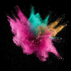 Wall Mural - abstract colorful splashes background. abstract colorful background. Explosion of colored powder on black background.