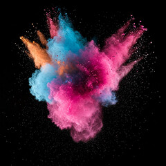 Wall Mural - abstract colorful splashes background. abstract colorful background. Explosion of colored powder on black background.