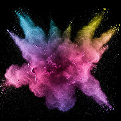 Wall Mural - abstract colorful splashes background. abstract colorful background. Explosion of colored powder on black background.