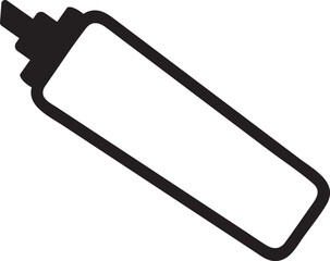 Poster - Simple black and white vector illustration featuring a marker pen highlighting key points, perfect for enhancing educational materials or office related content