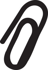 Poster - Simple black paperclip icon isolated on a clean white background, symbolizing essential office supplies and serving as a visual representation of document attachment and organization