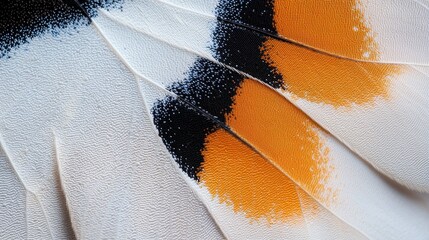 Poster - Close-Up of Delicate Butterfly Wing Showcasing Intricate Patterns and Vivid Colors in Nature's Beauty