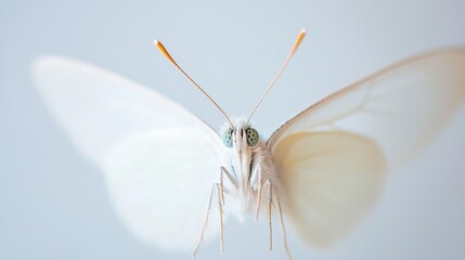 Poster - Close Up of a Delicate Butterfly with Prominent Antennae and Intricate Details in Soft Focus Background