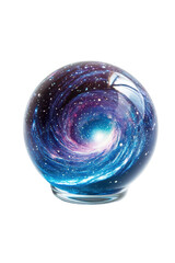 Isolated Galaxy in a Glass Sphere with Colorful Swirl