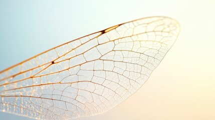 Poster - Close-Up of Insect Wing with Intricate Veins and Delicate Structure Captured in Soft Light