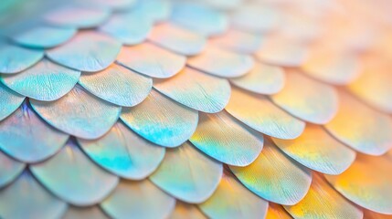 Poster - Iridescent Fish Scales Close Up Revealing Colorful Patterns in Soft Light for Nature and Wildlife Photography