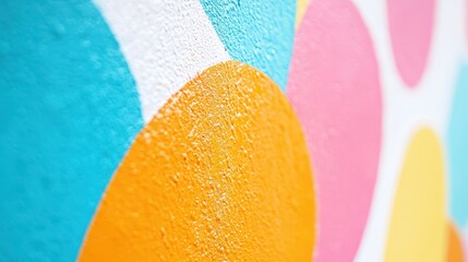 Poster - Close-Up Shot of Vibrant Graffiti Paint Displaying Colorful Circles on a Wall Surface