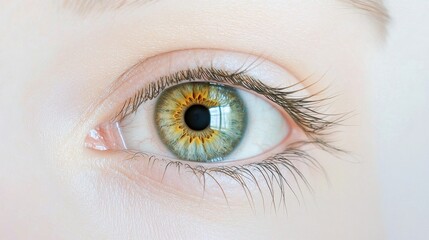 Poster - Macro View of an Eye Capturing Every Detail of the Iris with Intricate Patterns and Vibrant Colors