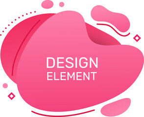 Poster - vibrant pink fluid shapes and dynamic lines converge, forming a modern and abstract design element, 