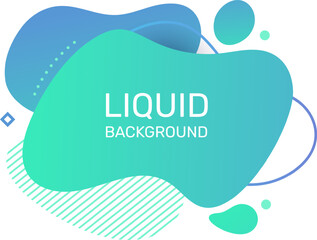 Poster - modern abstract design with flowing liquid shapes in turquoise and blue colors, featuring geometric 