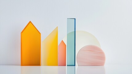 Poster - Abstract Geometric Shapes in Colorful Transparency for Modern Design and Creative Backgrounds