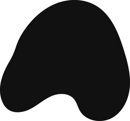 Poster - Smooth, curved, and irregular black shape creates a sense of fluidity and movement against a clean white backdrop, suitable for various design applications