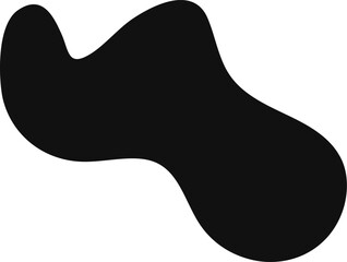 Poster - irregular abstract black shape flowing gracefully across a white background, forming a dynamic and m
