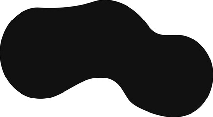 Poster - Simple minimal horizontal black irregular rounded abstract organic blob shape flowing on a plain white background representing modern graphic design element