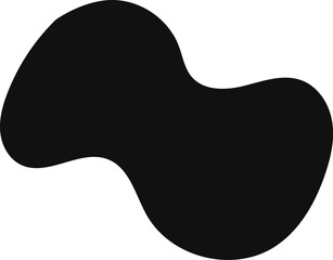Poster - Smooth, curved, and irregular black shape creates a sense of fluidity and dynamism against a clean white backdrop, suitable for various design applications