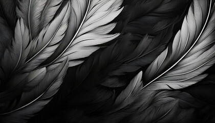 Wall Mural - abstract black and white background with eagle feather pattern and with some copy space area