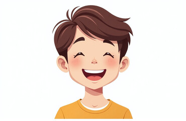 Aufkleber - Young Smiling Teenager With A Cheerful, Happy Expression Is Isolated Against A Pure White Background. 00002