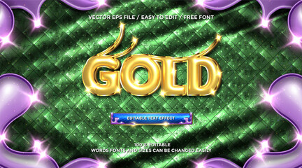 Poster - gold 3D Rendering text effect style