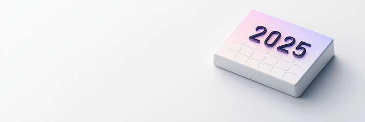 Poster - Calendar for the year 2025 displayed on a clean surface with a minimalist design emphasizing modern aesthetics. Generative AI