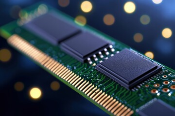 Close-up of a RAM memory module