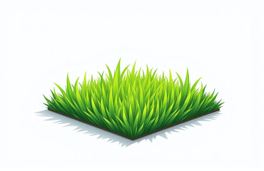 Aufkleber - A Small Square Of Vibrant Green Grass Is Isolated Against A Pure White Background With Plenty Of Empty Space Surrounding It. 00001