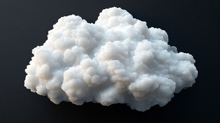 Canvas Print - White fluffy cloud, dark background, digital rendering, for data storage concepts