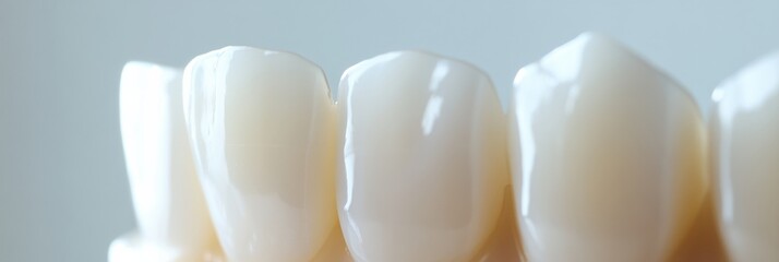 Poster - Close up view of teeth showcasing effective whitening results before and after treatment. Generative AI
