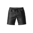 © GenVision - Men's Black Leather-Look Shorts Stylish and Comfortable Summer Apparel