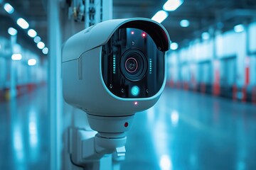 Poster - Advanced motion detection camera captures activity in a modern facility