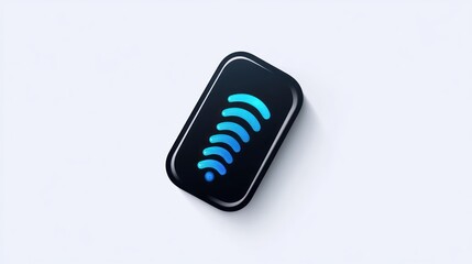 Poster - Smartphone with Wi-Fi signal icon. Stock photo for design, tech, and communication websites