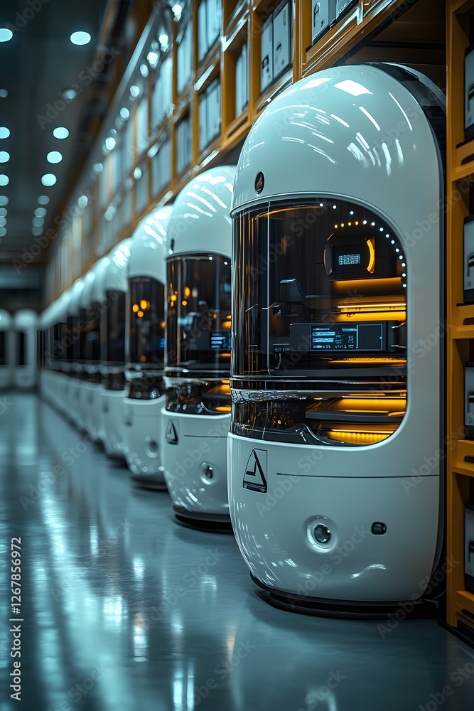 Fully automated warehouse with AI-driven robots, advanced logistics ...