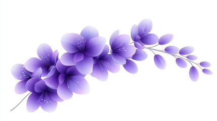 Wall Mural - Elegant purple flowers on white background, a stunning floral arrangement for designs and invitations