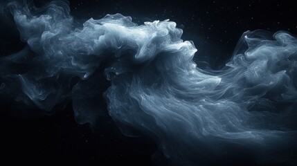 Wall Mural - Abstract swirling clouds of smoke or ink in a dark space.
