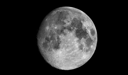 Wall Mural - Beautiful moon in one of its phases on a black background