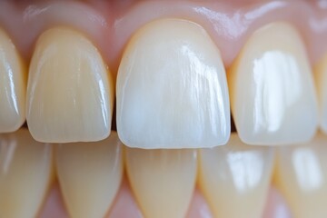 Poster - Before and after teeth whitening showing noticeable improvement in color and brightness. Generative AI