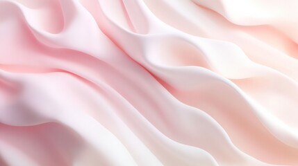Leinwandbilder - Soft pink silk fabric gently draped creating elegant waves and folds in delicate lighting for a serene background. Generative AI