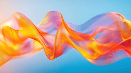 Poster - Abstract flowing fabric, vibrant colors, soft light, background, design element
